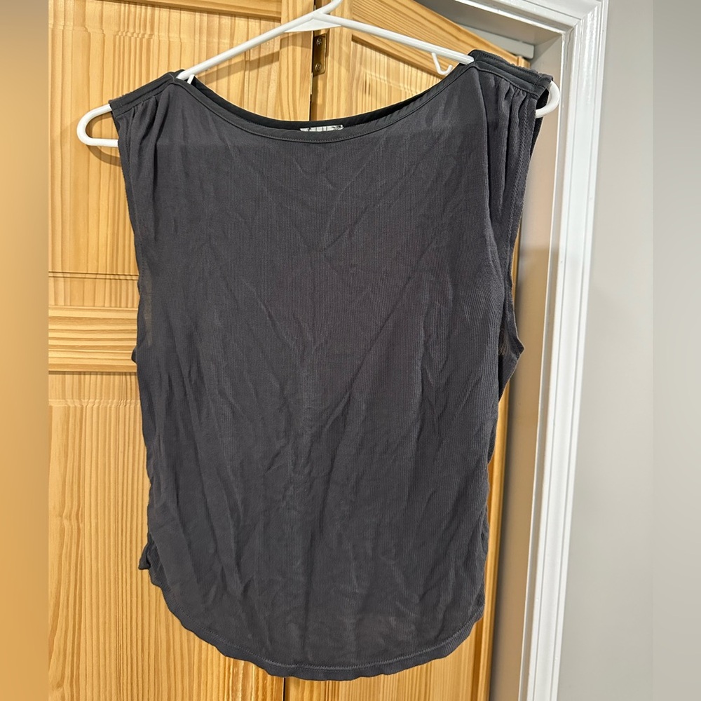 Free People Charcoal Sleeveless Crop Top